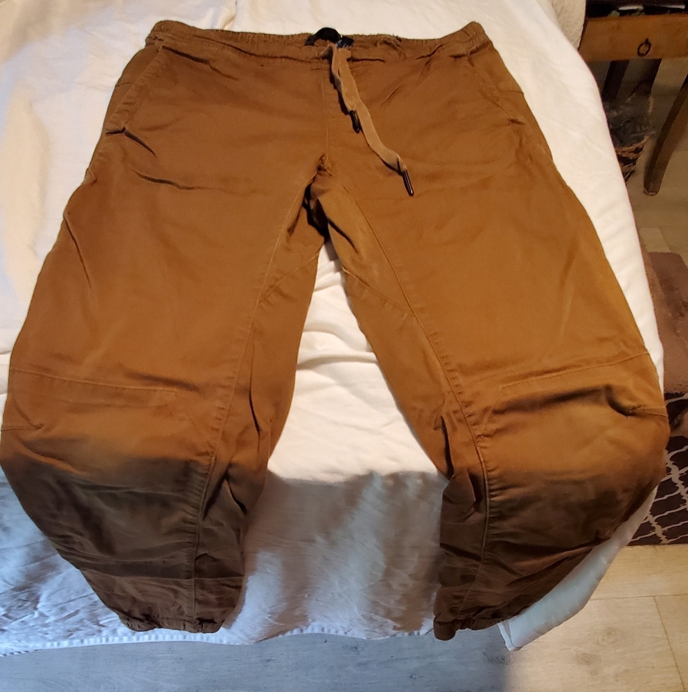 Black Diamond Caramel Brown Climbing Pants with Sturdy Material.